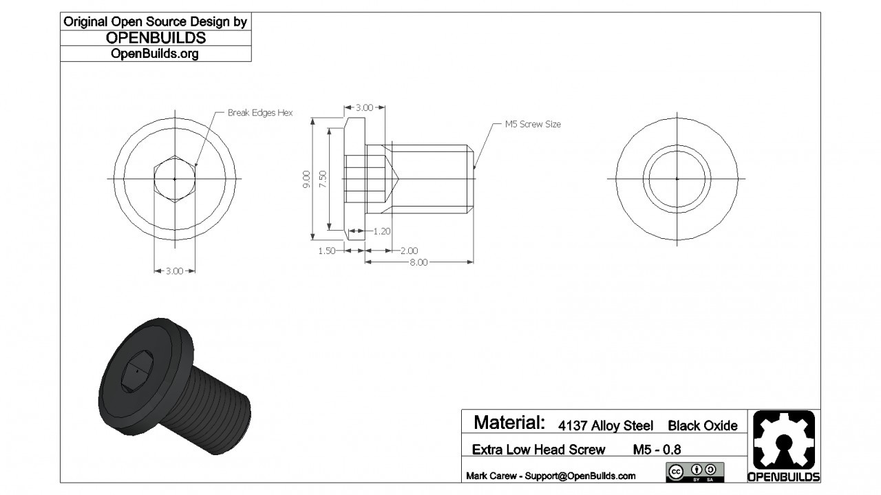 M5 Low Profile Screws - 1 Piece - Image 2