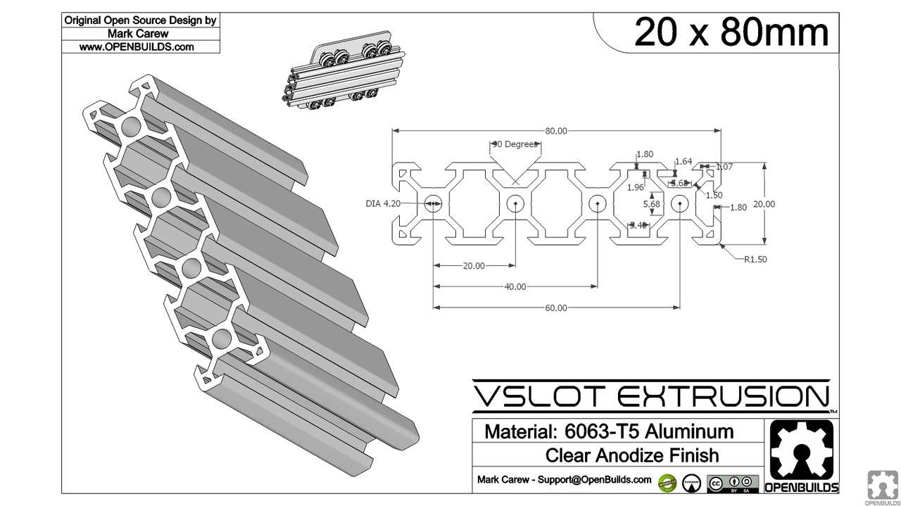 V-Slot 20 x 80mm - Black - 20 Series - Image 5