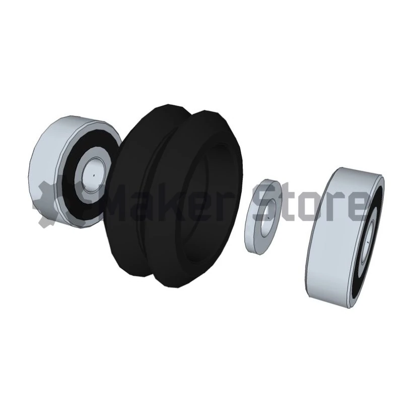 Dual V Wheel Kit - Delrin - Image 4