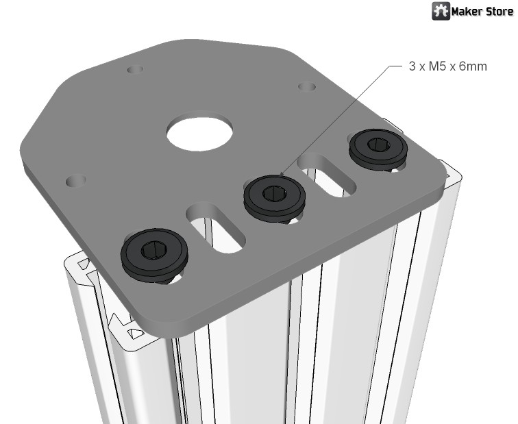 M5x6mm Threaded Rod Plate 2060