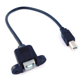 Panel Mount USB Cable - B Male to B Female