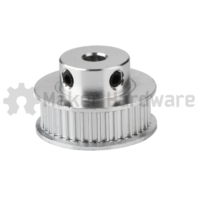 GT2 (2mm) Aluminum Timing Pulley 40 - 6.35mm (1/4") Bore - Image 4