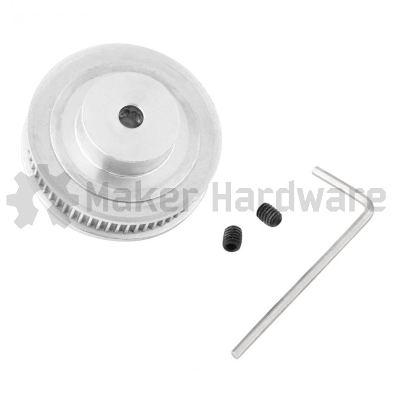 GT2 (2mm) Aluminum Timing Pulley 60 - 6.35mm (1/4") Bore - Image 5