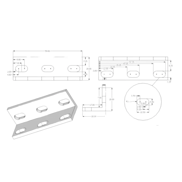 Universal L Brackets - Triple - Black