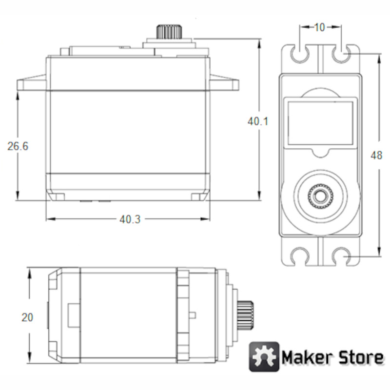 MG996R Metal Gear Servo 60° Rotation - Image 4