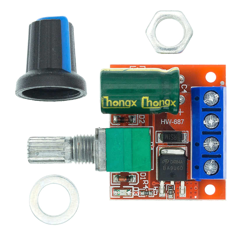 Mini DC motor PWM Speed Controller / LED dimmer 4.5-35V - 5A