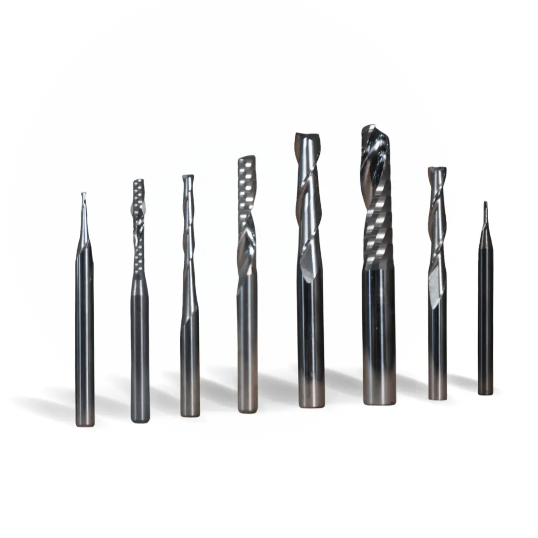 8 Piece Carbide High Quality End Mill Set - Plastics pack