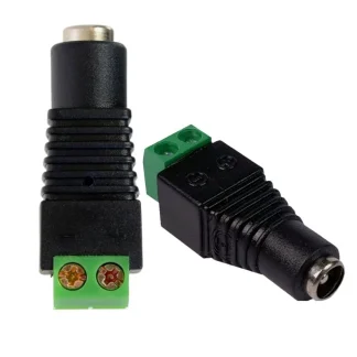 Female DC Plug with Screw Terminals 2.1mm