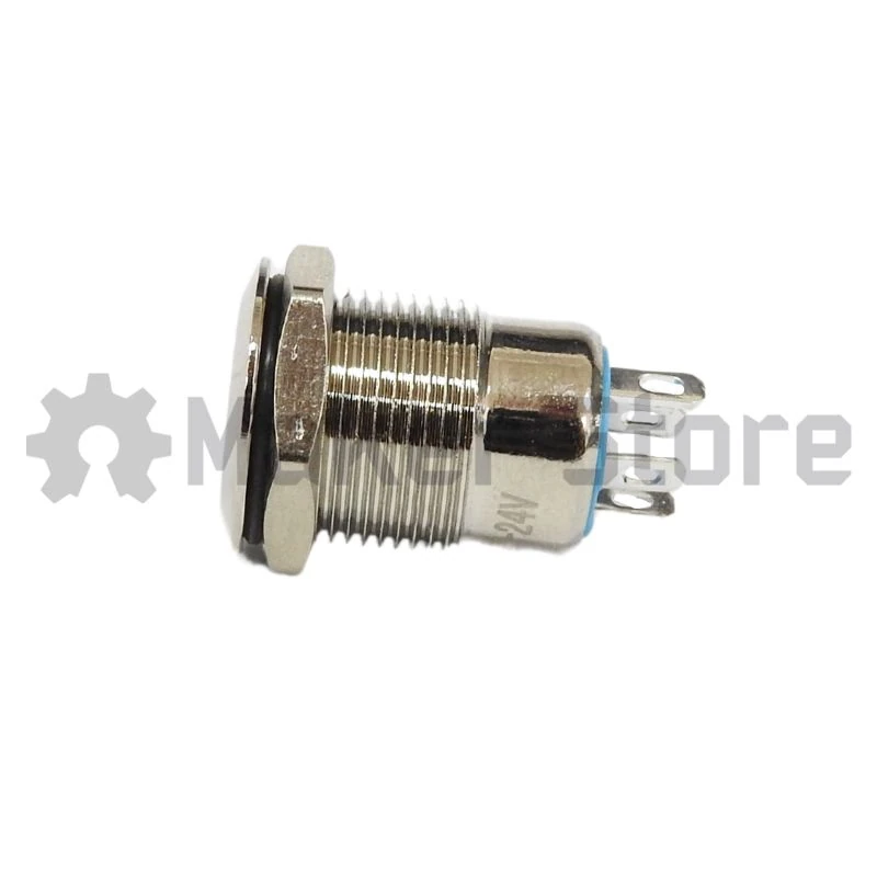 Push Button - 12mm - Latching - Blue LED - 3A - 1NO - Image 3