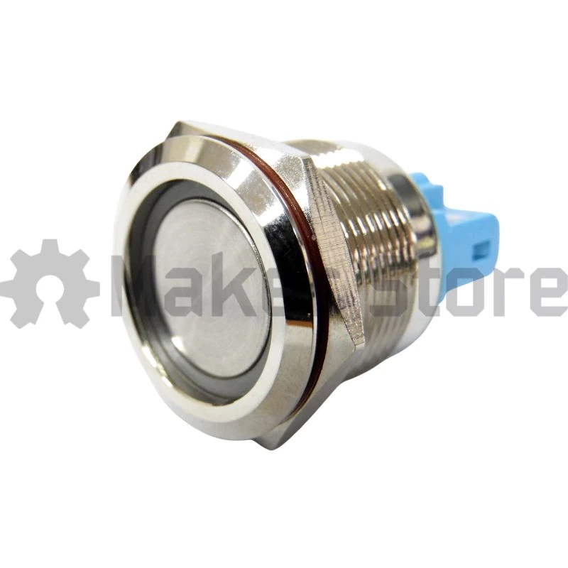 Push Button - 22mm - Latching - Green LED - 10A - 1NO1NC - Image 3