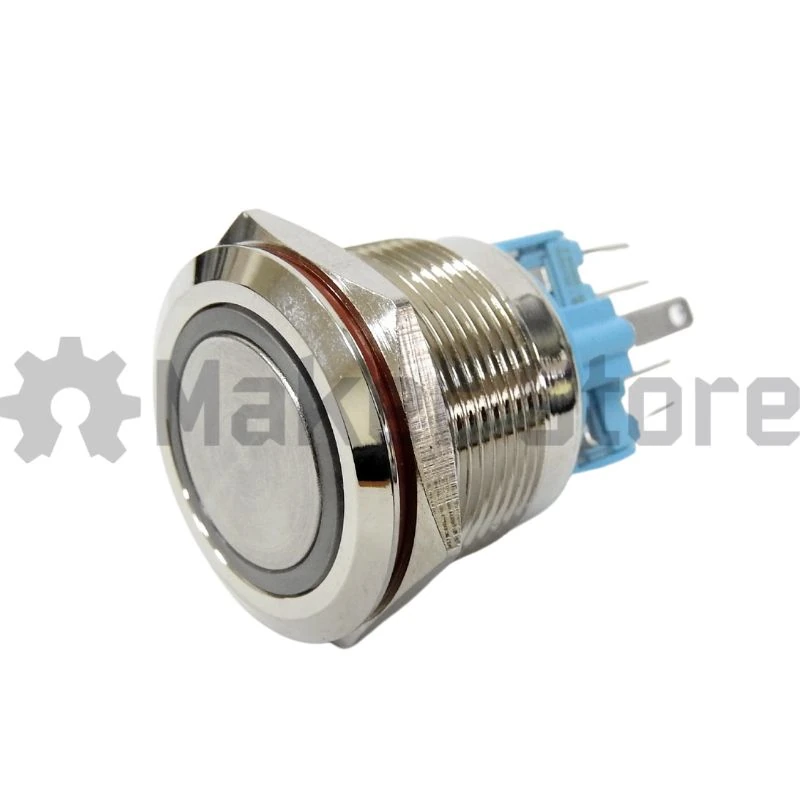 Push Button - 22mm - Latching - Yellow LED - 10A - 1NO1NC - Image 3