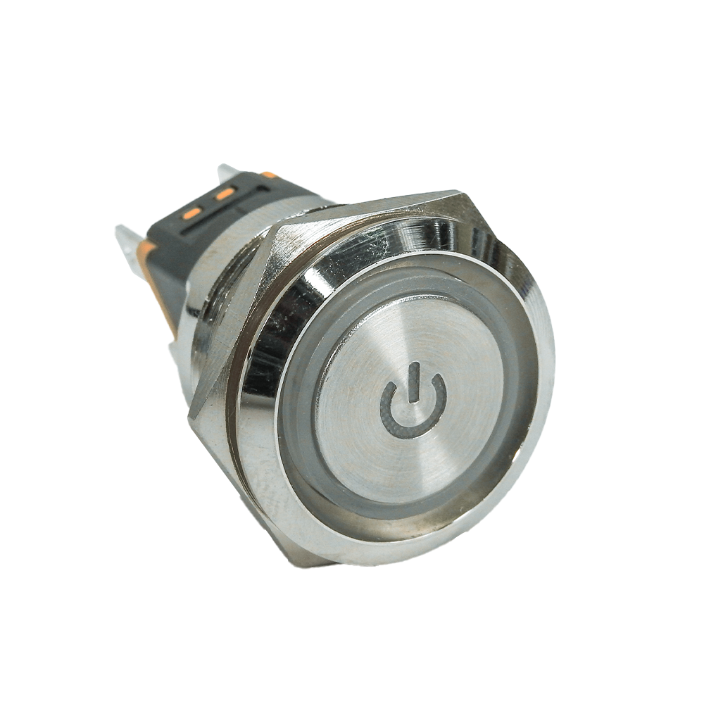 Push Button - 22mm - Latching - Blue LED 9-24V - 15A - 2NO - Type B - Image 4