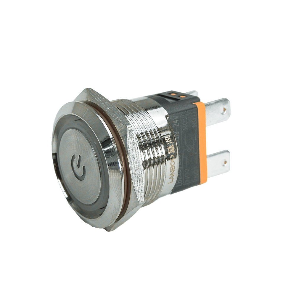 Push Button - 22mm - Latching - Blue LED 9-24V - 15A - 2NO - Type B - Image 3