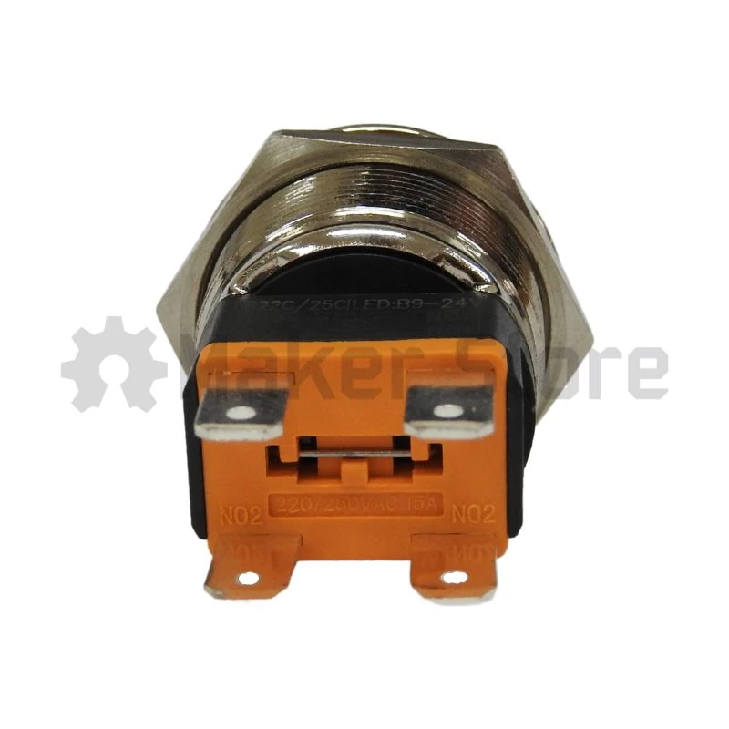 Push Button - 22mm - Latching - Blue LED 9-24V - 15A - 2NO - Type A - Image 3