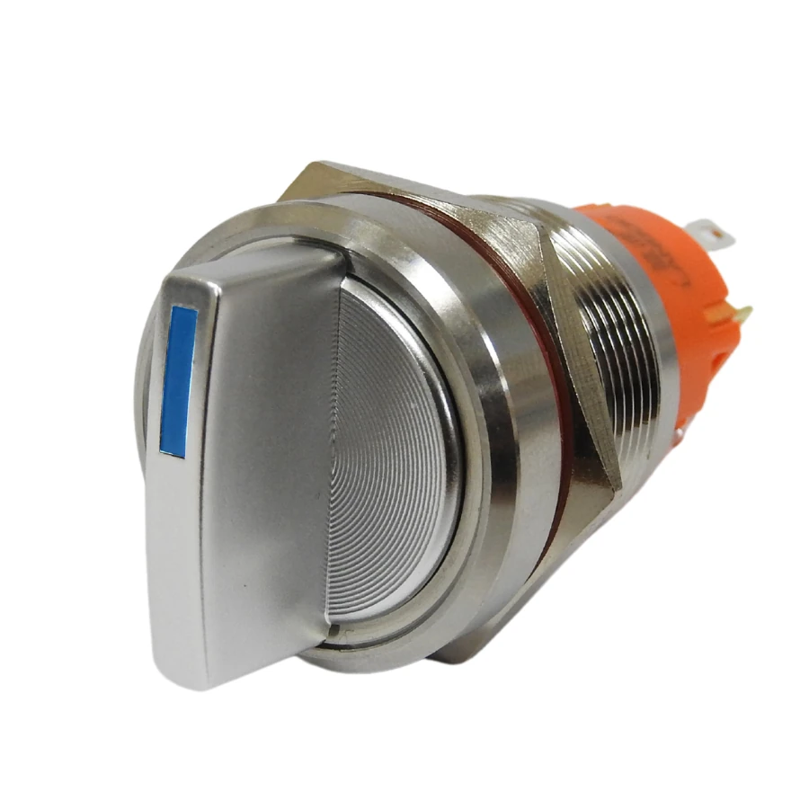 Knob Switch - 22mm - Blue LED 9-24V - 5A - 1NC1NO - 2 Position
