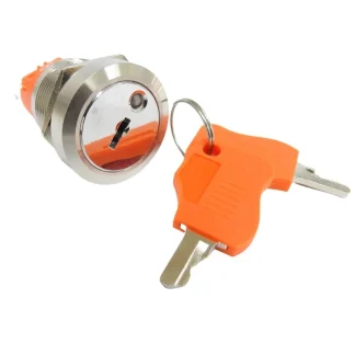 Key Switch 22mm - Blue LED 9-24V - 5A - 1NC1NO - 2 Position