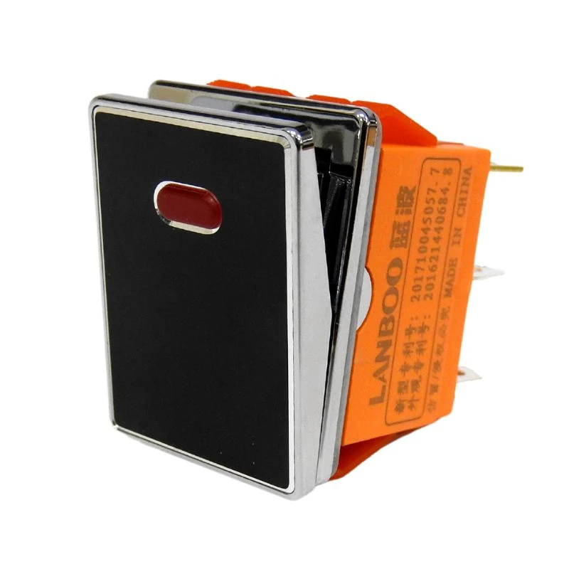 Rocker Switch - Black- Red LED - 16A