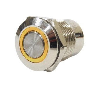 Push Button - 12mm - Latching - Yellow LED - 3A - 1NO