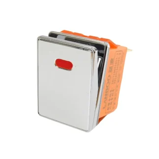 Rocker Switch - Silver - Red LED - 16A