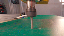 Maker Store's OutBack CNC Machine cutting the Acacia wood work piece, cutting out the Australian Made logo kangaroo