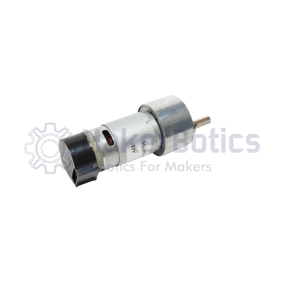 12V 37mm Spur Geared DC Motor - 200RPM- With Encoder - Makerbotics