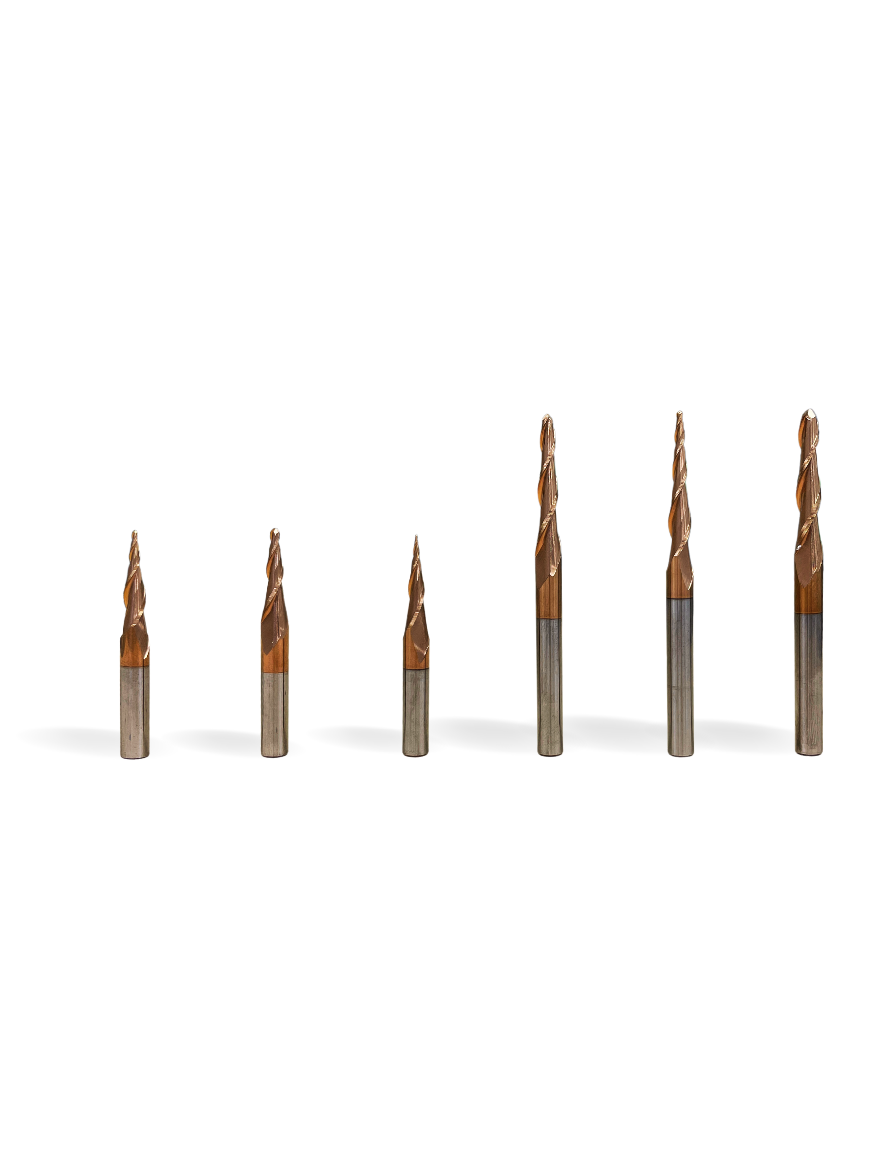 2 Flute Carbide End Mills - Tapered Ball Nose For 3D Carving TiSIN Coating
