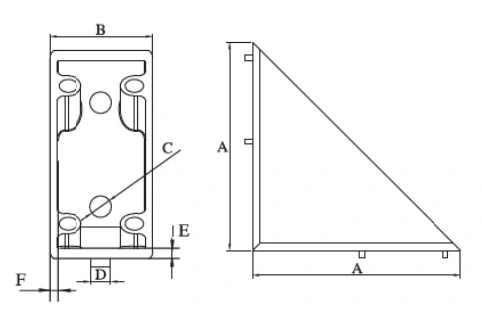 4 Hole Inside Corner Bracket F - 40 Series