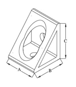 2 Hole Inside Gusset Corner Bracket - 40 Series