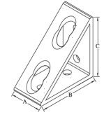 4 Hole Inside Gusset Corner Bracket - 40 Series