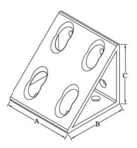 4x4 Hole Inside Gusset Corner Bracket - 40 Series