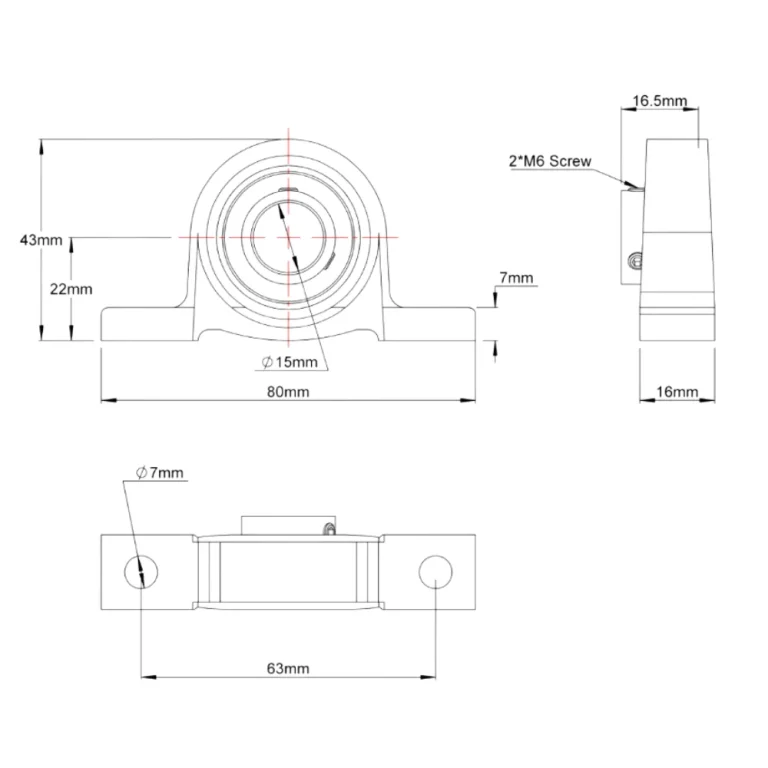 KP002 Pillow Block Mounted Bearing