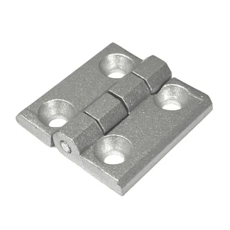 The Metal Hinge 20 Series 39x40mm in Silver is a robust and corrosion-resistant hinge, ideal for various applications including enclosures, gates, and cabinets. Crafted from lightweight cast aluminium for strength and durability.