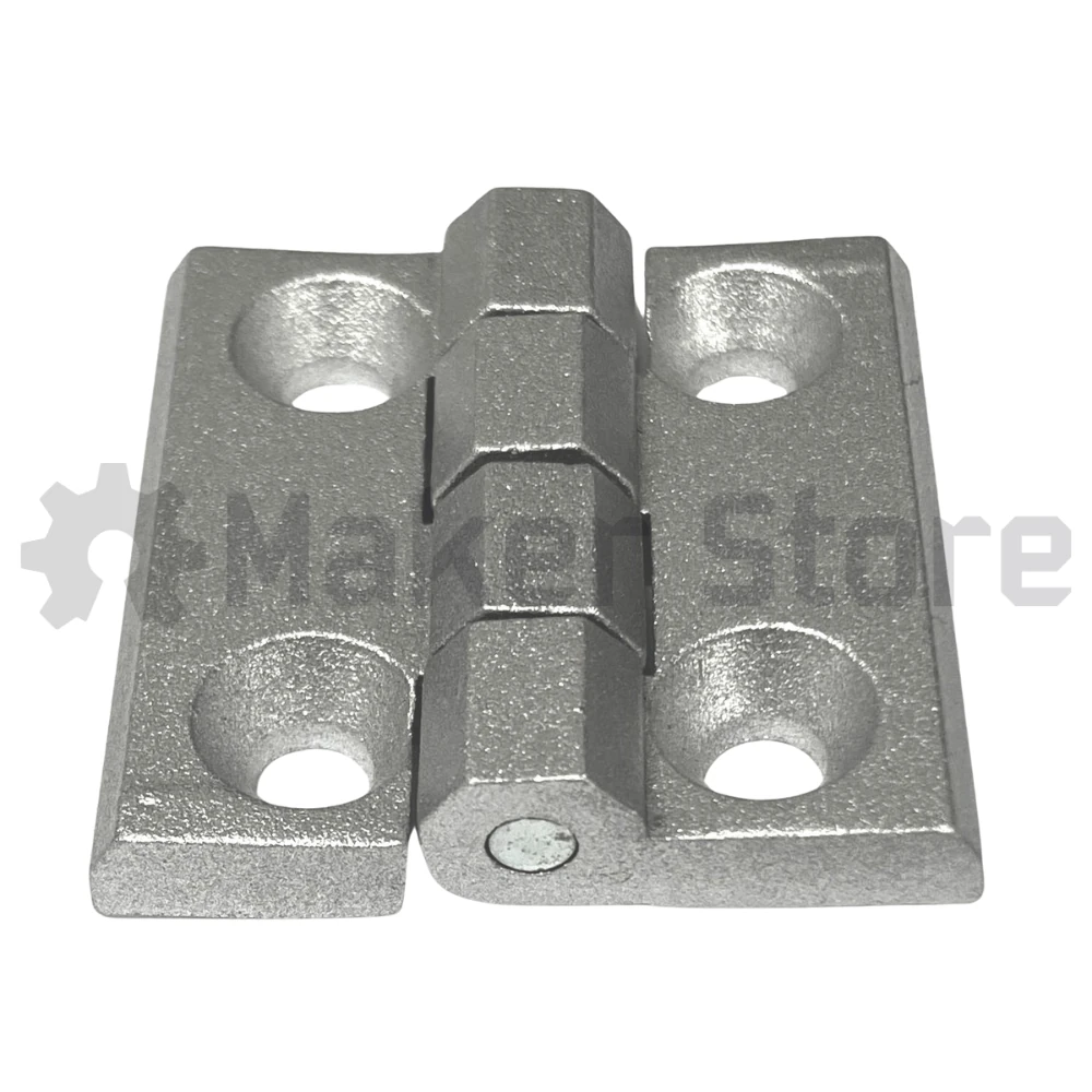 The Metal Hinge 20 Series 39x40mm in Silver is a robust and corrosion-resistant hinge, ideal for various applications including enclosures, gates, and cabinets. Crafted from lightweight cast aluminium for strength and durability.