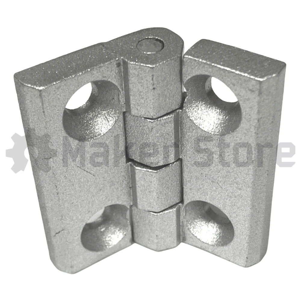The Metal Hinge 20 Series 39x40mm in Silver is a robust and corrosion-resistant hinge, ideal for various applications including enclosures, gates, and cabinets. Crafted from lightweight cast aluminium for strength and durability.