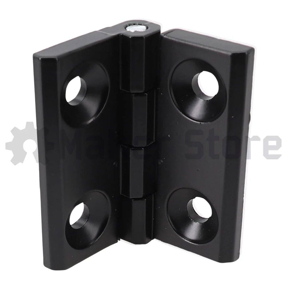 The Metal Hinge 20 Series 39x40mm in Black is a robust and corrosion-resistant hinge, ideal for various applications including enclosures, gates, and cabinets. Crafted from lightweight zinc alloy for strength and durability.