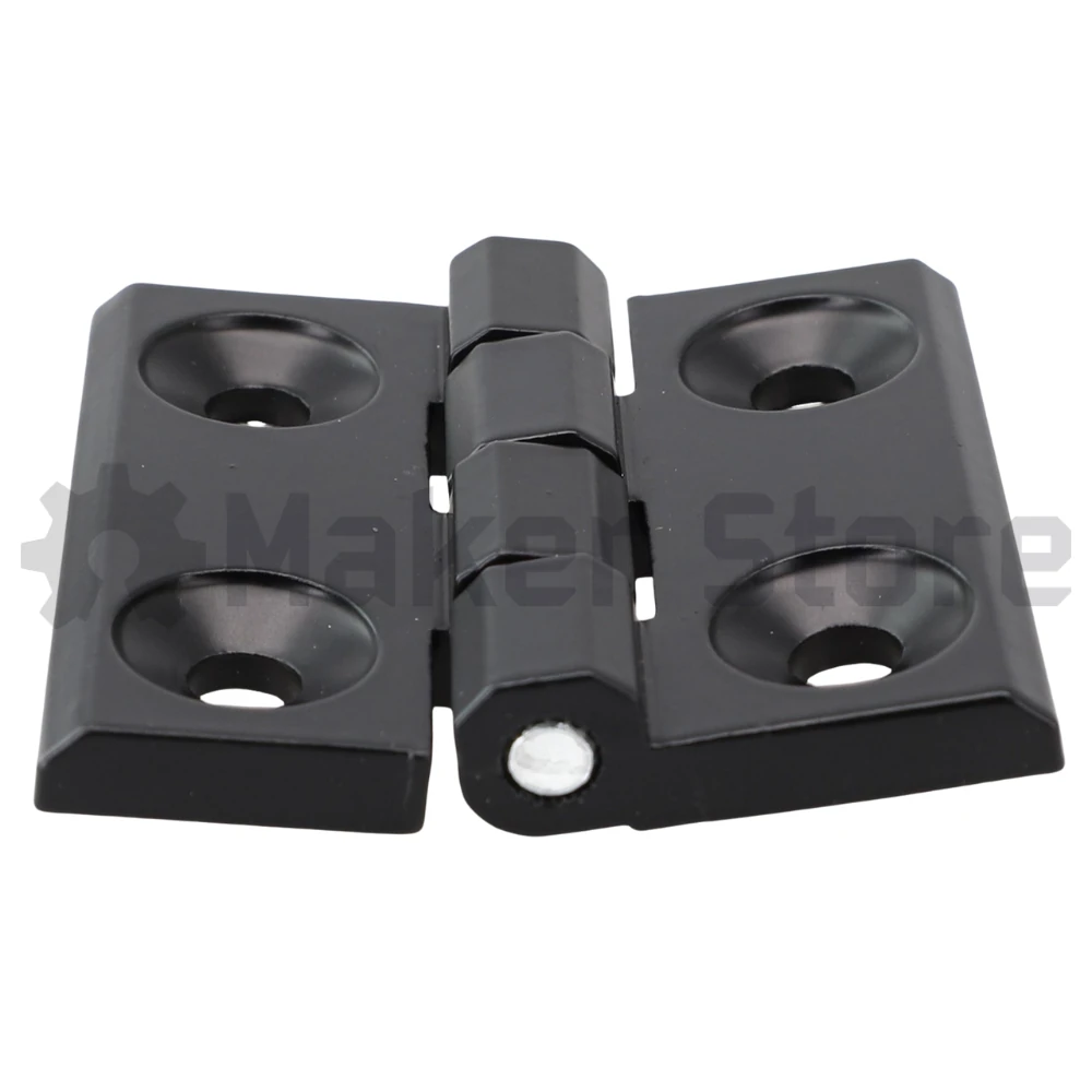 The Metal Hinge 20 Series 39x40mm in Black is a robust and corrosion-resistant hinge, ideal for various applications including enclosures, gates, and cabinets. Crafted from lightweight zinc alloy for strength and durability.