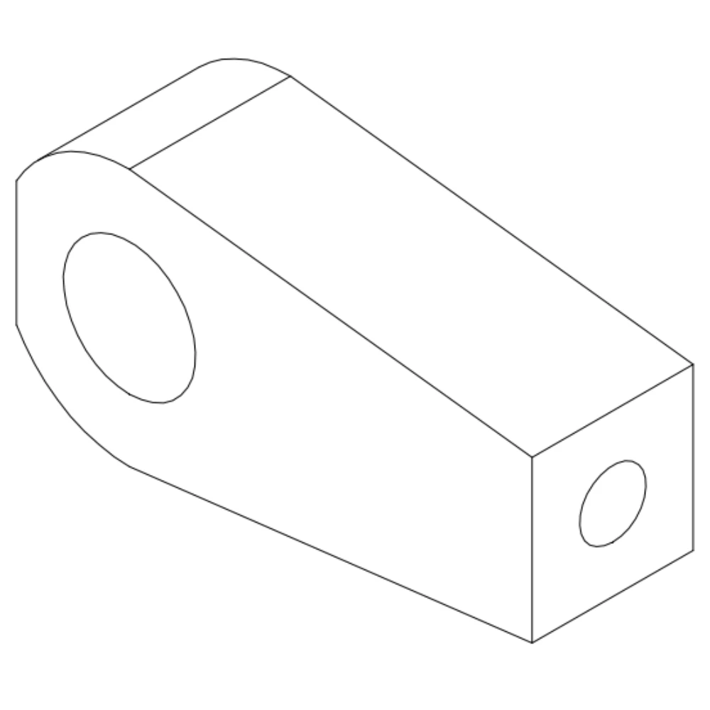 The Rod End for Plasma CNC Pivot Plate designed by Maker Store. Supports spring system tension adjustment between helical gear rack and pinion gear.