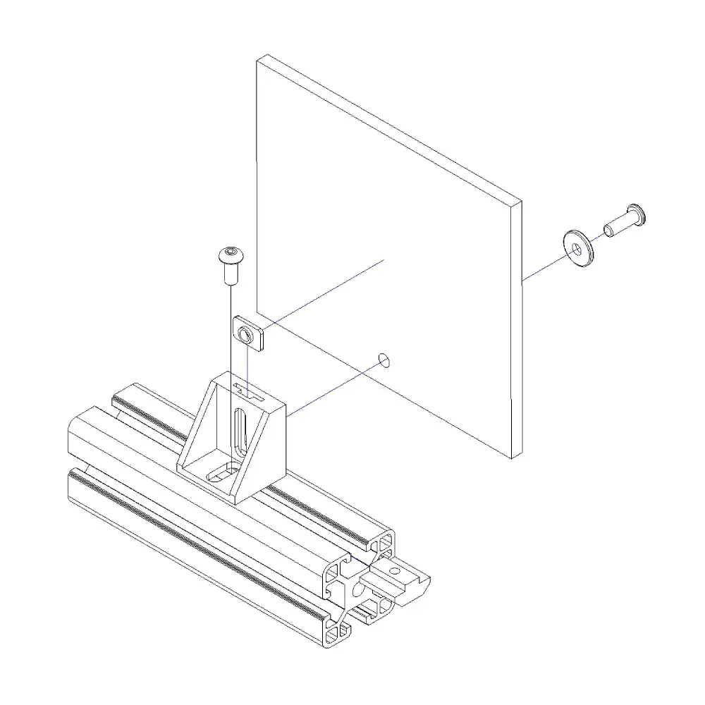 90 Degree T-Nut Panel Bracket