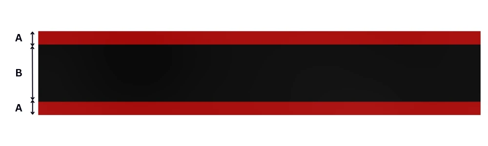 Multilayer HDPE Sheet - Red/Black/Red - 19MM