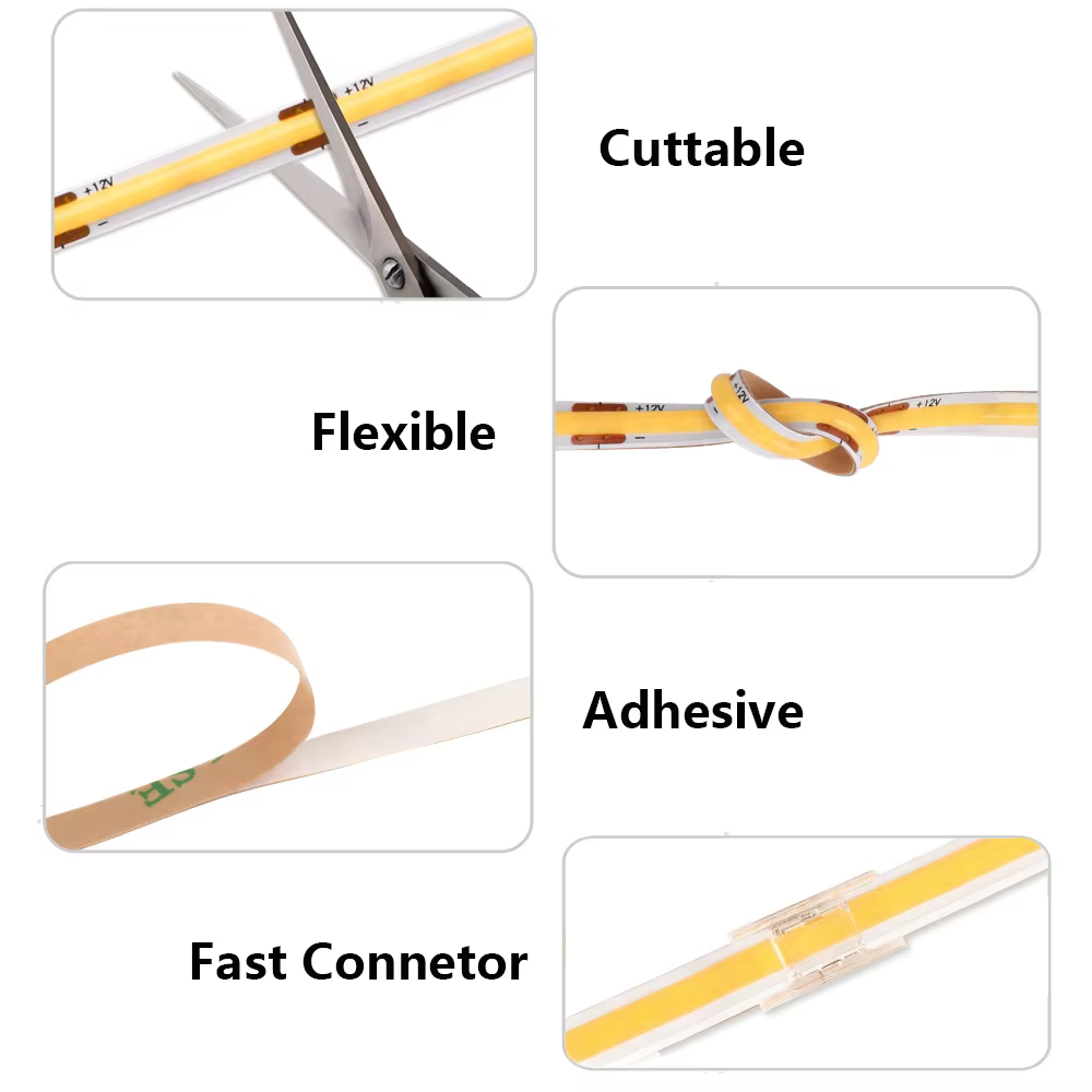 COB LED Strip 5mm PCB 320 LED's per Meter IP20 4000K - Image 4