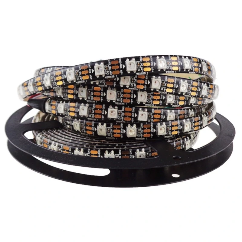 Programmable WS2812B 60 LEDs per Metre IP65 Black LED Strip