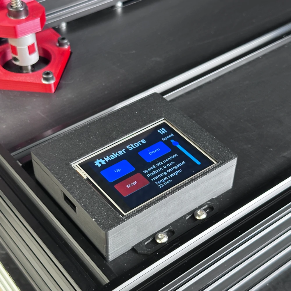 The CYD 2.8" Screen used to control stepper motors in a real world application.