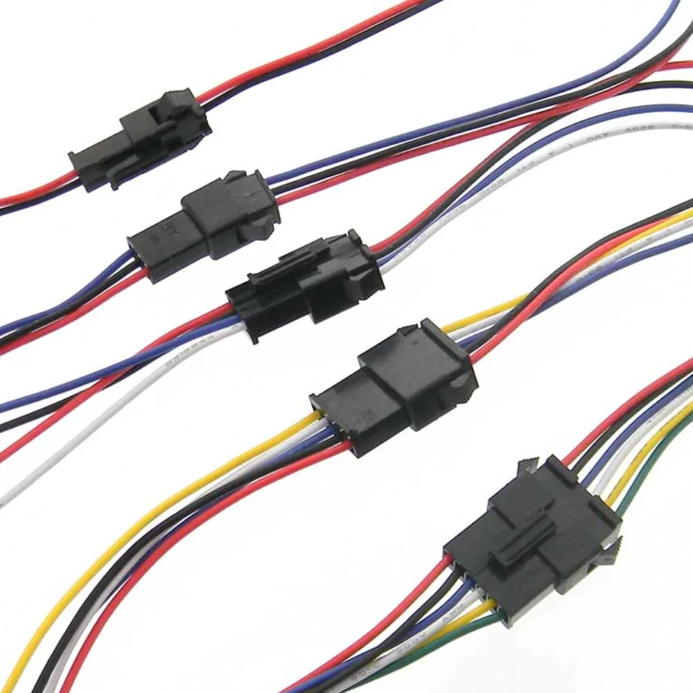 JST-SM Connectors with 180mm leads - 2-6 Pin - Male/Female Pair - MakerBotics