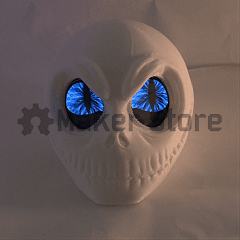 3D printed skull with LCD eyes