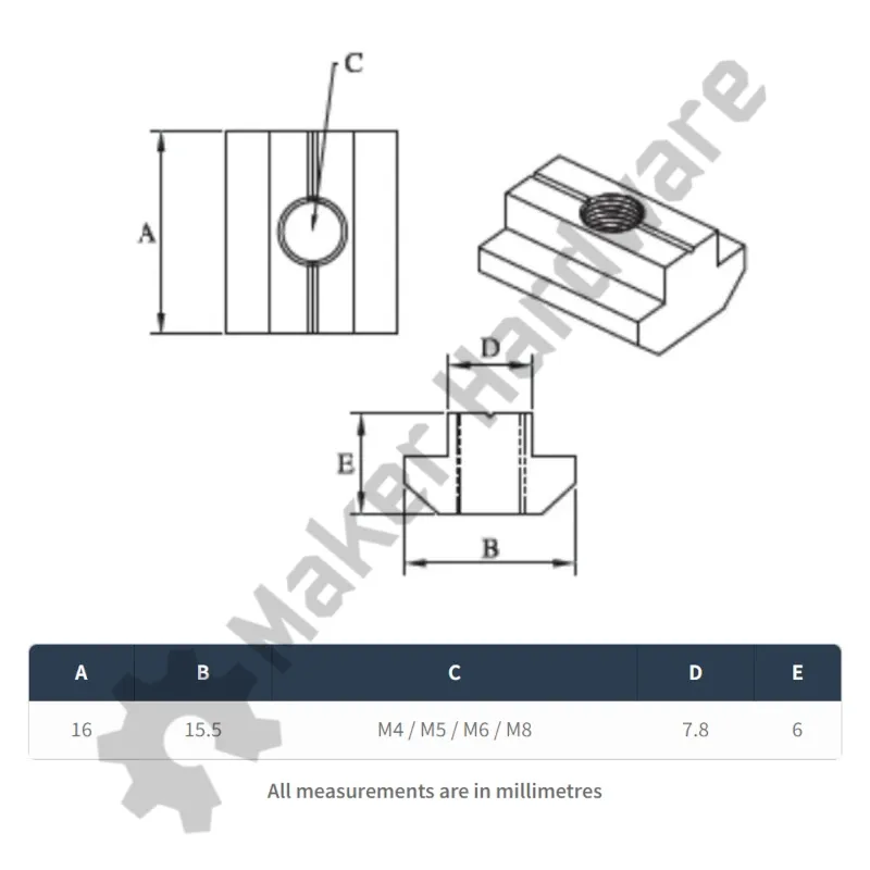 Sliding T-Nut - 30 Series, 10 Pack - Image 5