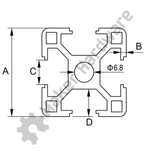 T-Slot 30 x 30mm - 30 Series, Silver