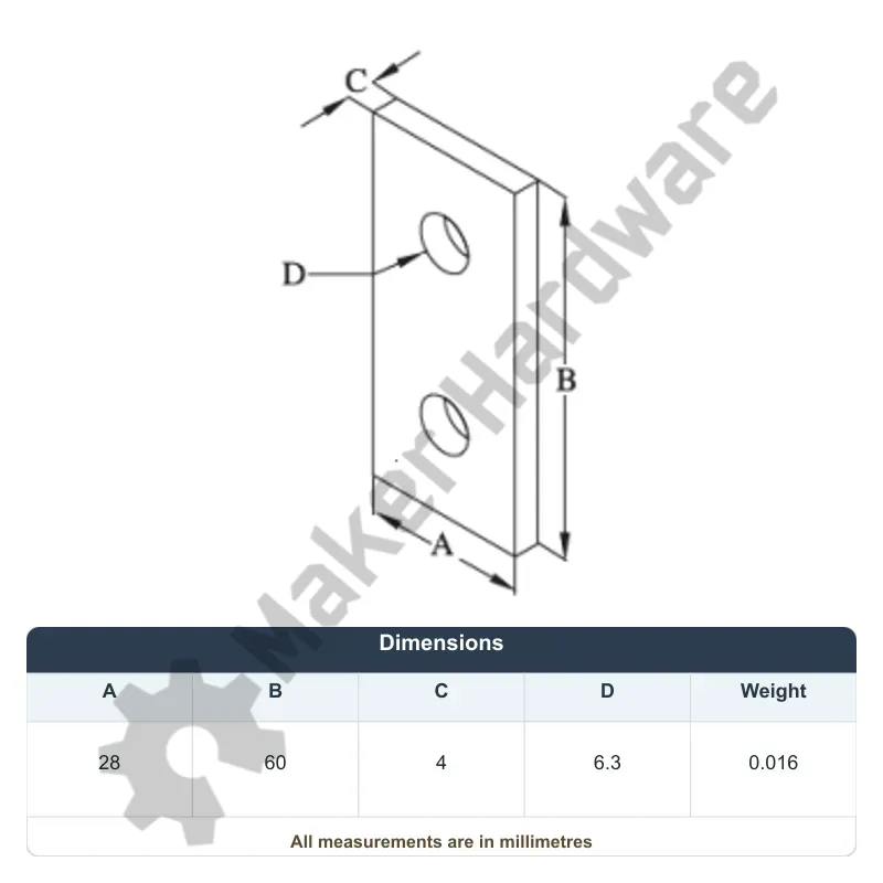 2 Hole Joining Strip - 30 Series, M6 - Image 4