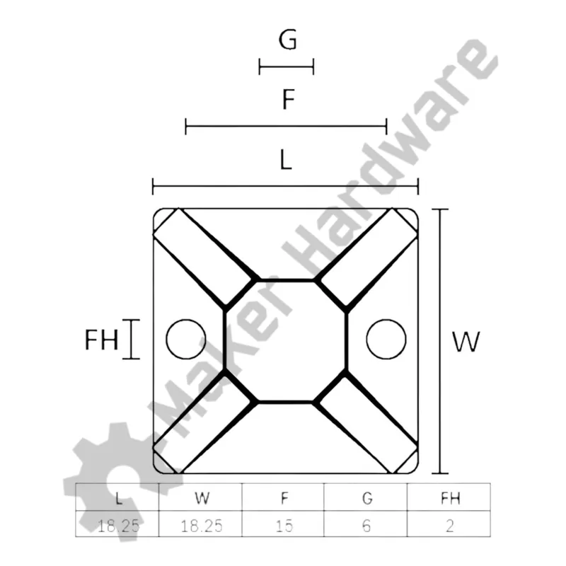 Adhesive Cable Tie Mount - 20x20 - Image 4