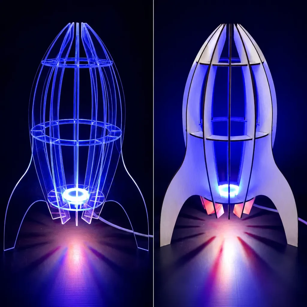 Rocket Lamp with LEDs